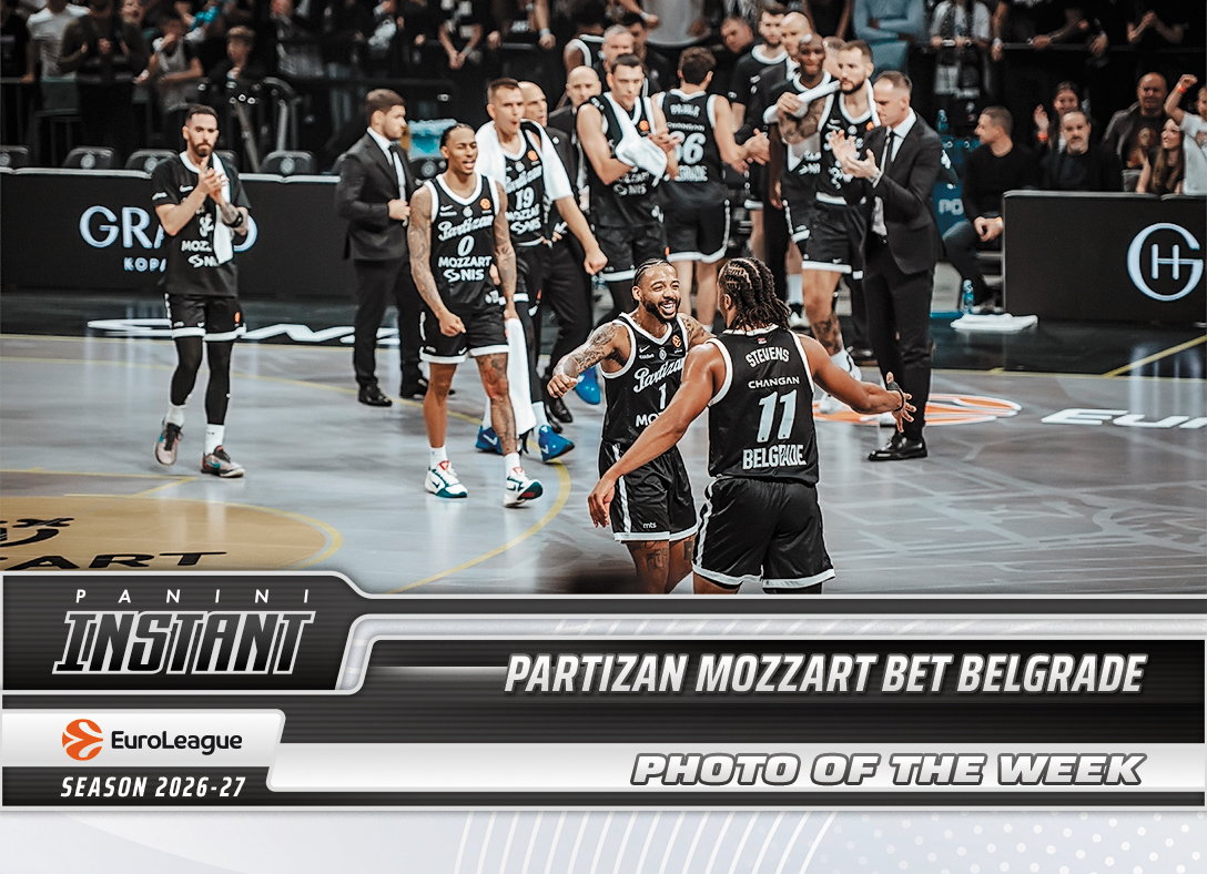 Detailed Image of Partizan Mozzart Bet Belgrade - 2026-27 Panini Instant EuroLeague Photo of the Week #5 - Base Card 5-pack