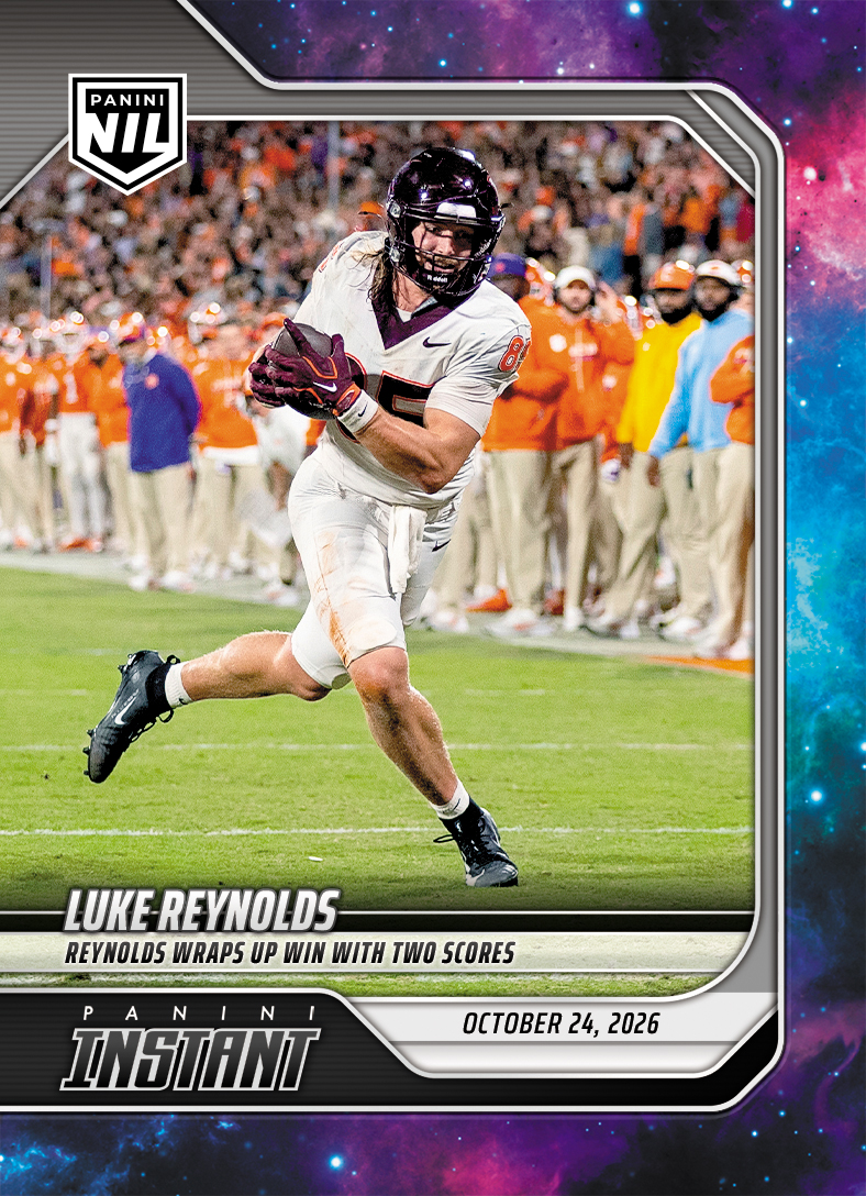 Detailed Image of Luke Reynolds - 2026 Panini NIL College Football #8-LRE - Galaxy 1/1