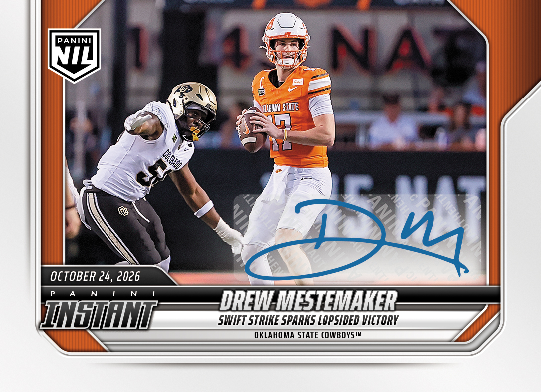 Detailed Image of Drew Mestemaker - 2026 Panini Instant NIL College Football #8-DME - Base /25 Auto