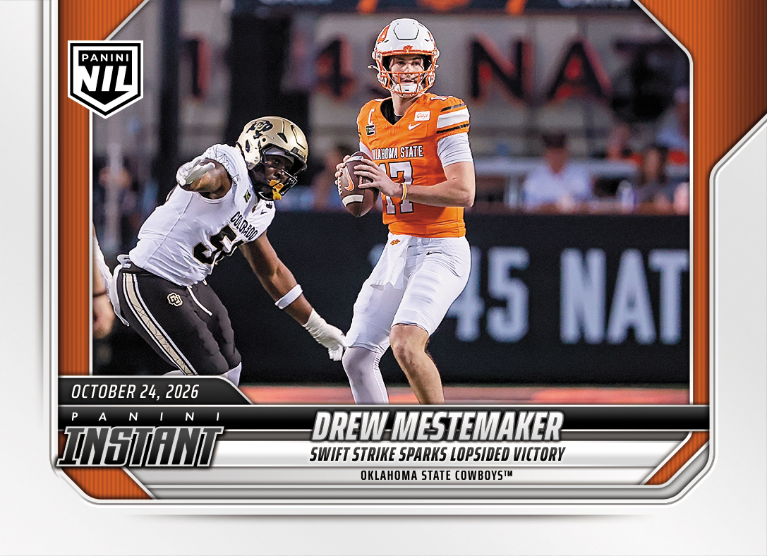 Detailed Image of Drew Mestemaker - 2026 Panini Instant NIL College Football #8-DME - Base Card 5-pack