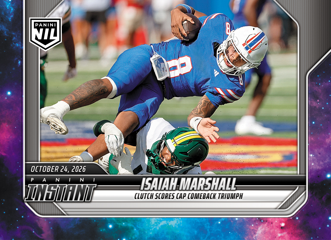 Detailed Image of Isaiah Marshall - 2026 Panini Instant NIL College Football #8-IMA - Galaxy 1/1