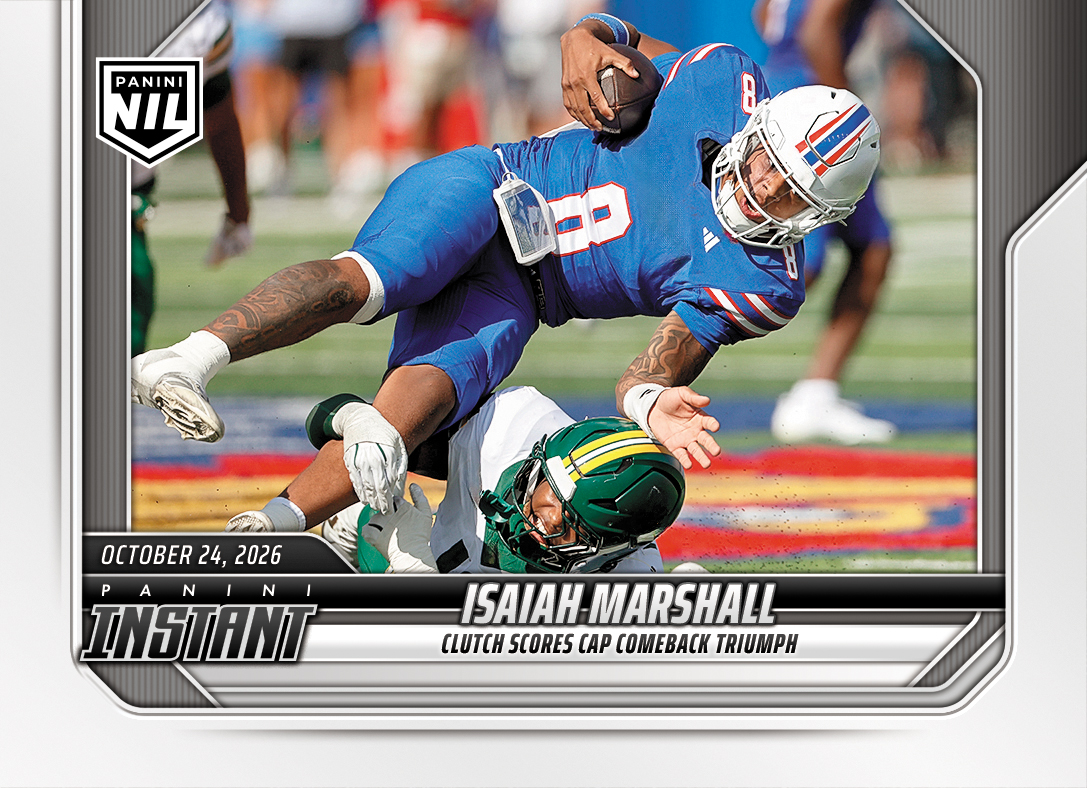 Detailed Image of Isaiah Marshall - 2026 Panini Instant NIL College Football #8-IMA - Base Card 5-pack