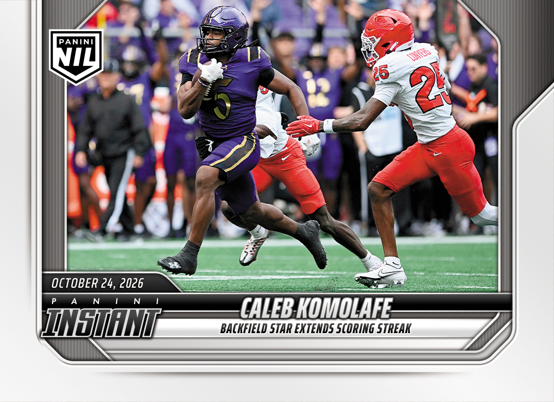 Detailed Image of Caleb Komolafe - 2026 Panini Instant NIL College Football #8-CAL - Base Card 5-pack