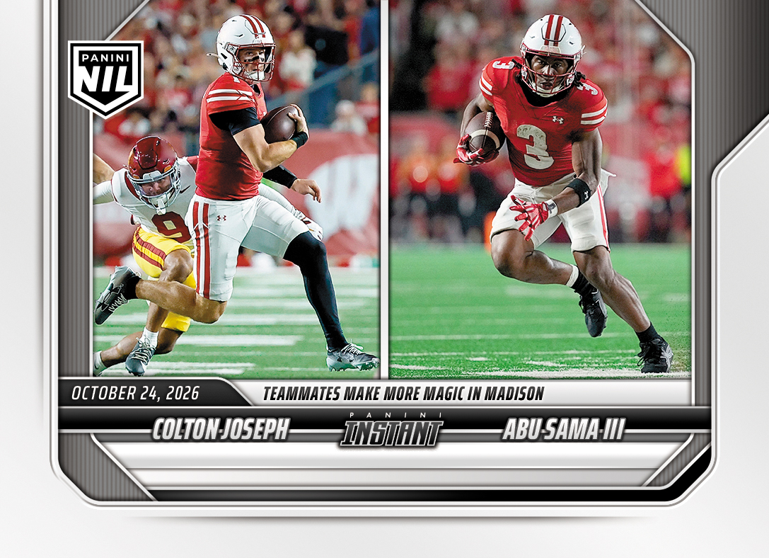 Detailed Image of Colton Joseph/Abu Sama III - 2026 Panini Instant NIL College Football #8-WIS - Base Card 25-pack