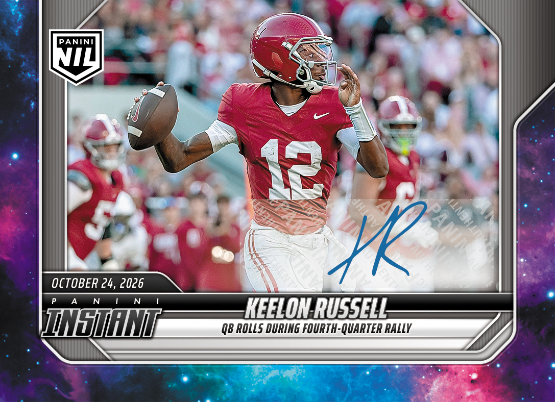 Detailed Image of Keelon Russell - 2026 Panini Instant NIL College Football #8-ROLL - Galaxy 1/1 Auto