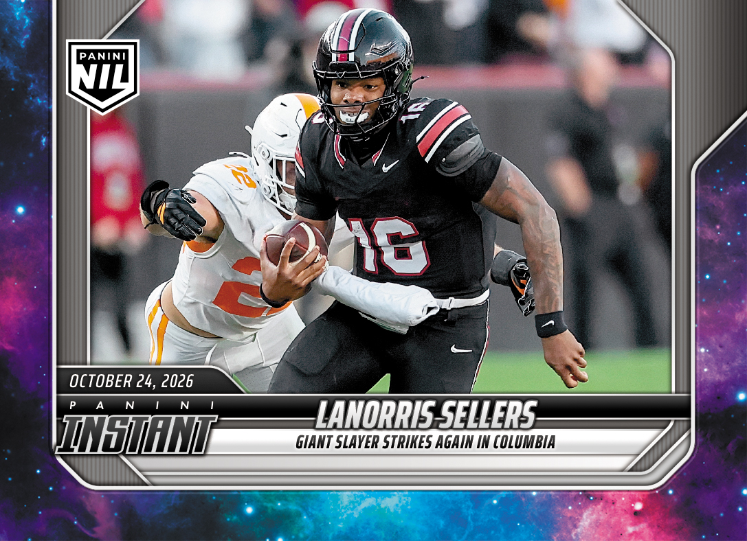 Detailed Image of LaNorris Sellers - 2026 Panini NIL College Football #8-LAN - Galaxy 1/1