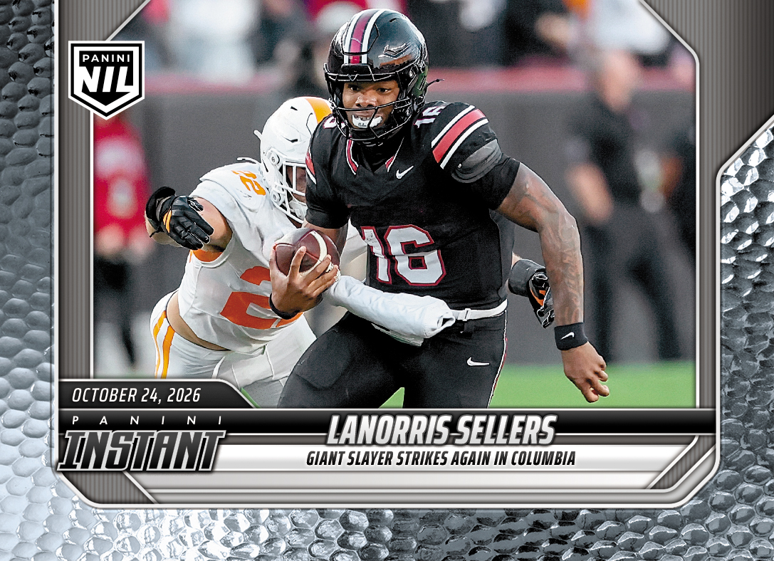 Detailed Image of LaNorris Sellers - 2026 Panini NIL College Football #8-LAN - Metallic /5