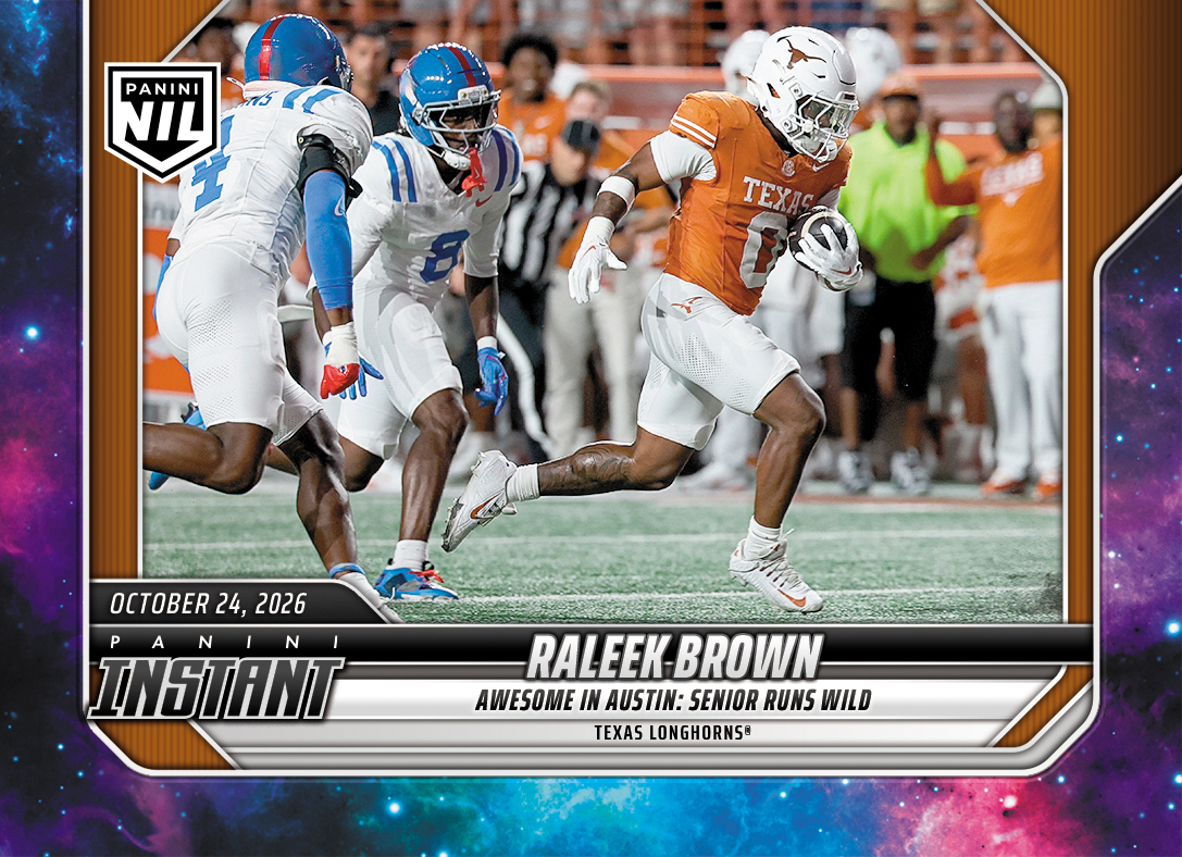 Detailed Image of Raleek Brown - 2026 Panini Instant NIL College Football #8-RAL - Galaxy 1/1