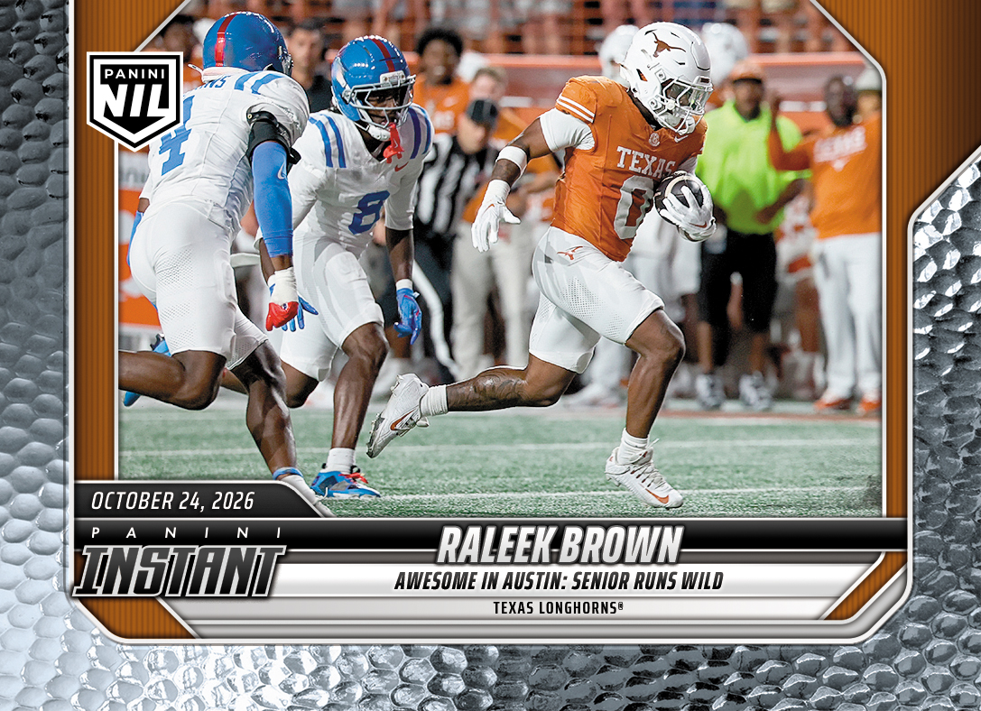 Detailed Image of Raleek Brown - 2026 Panini Instant NIL College Football #8-RAL - Metallic /5