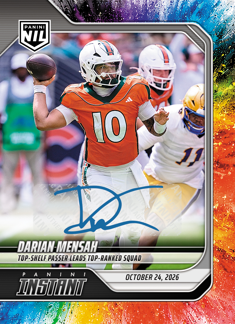Detailed Image of Darian Mensah - 2026 Panini Instant NIL College Football #8-MEN - Color Blast /10 Auto