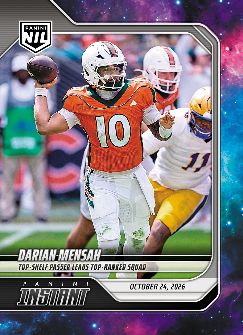 Detailed Image of Darian Mensah - 2026 Panini Instant NIL College Football #8-MEN - Galaxy 1/1
