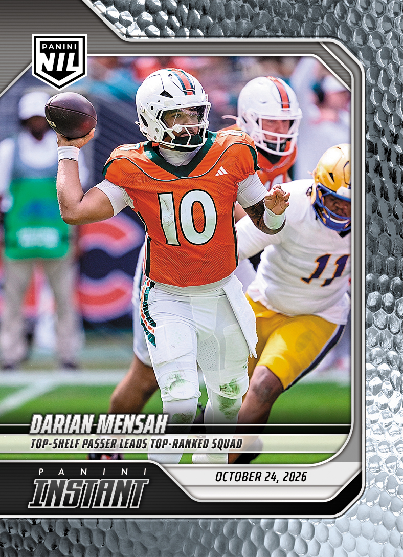 Detailed Image of Darian Mensah - 2026 Panini Instant NIL College Football #8-MEN - Metallic /5