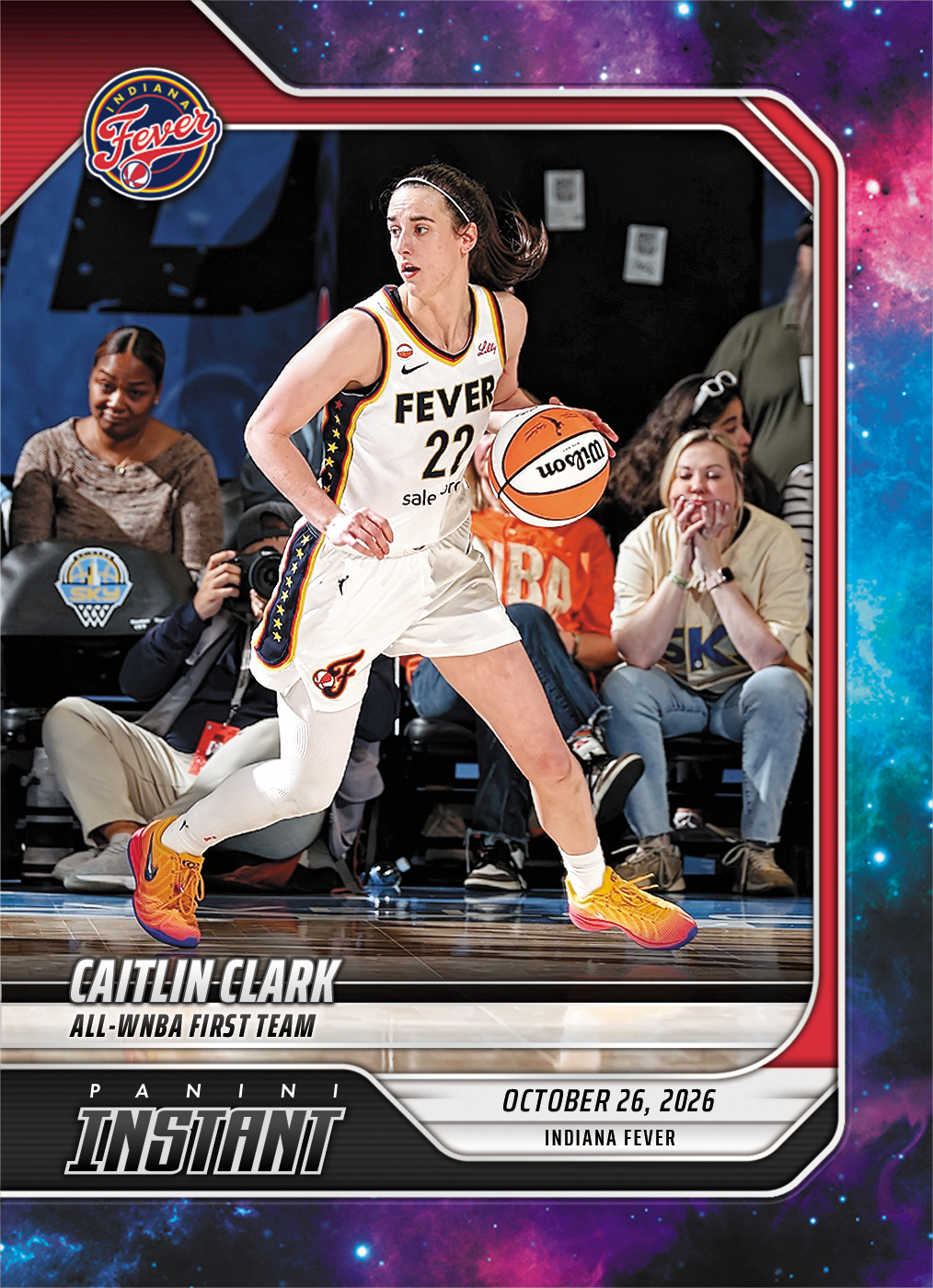 Detailed Image of Caitlin Clark - 2026 Panini Instant WNBA #412 - Galaxy 1/1