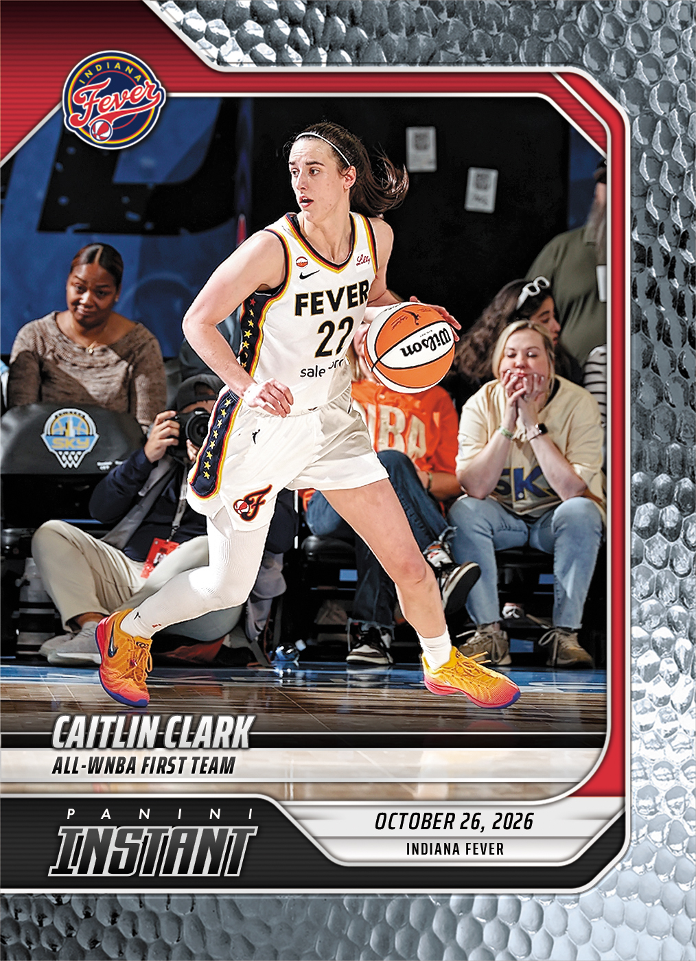 Detailed Image of Caitlin Clark - 2026 Panini Instant WNBA #412 - Metallic /5