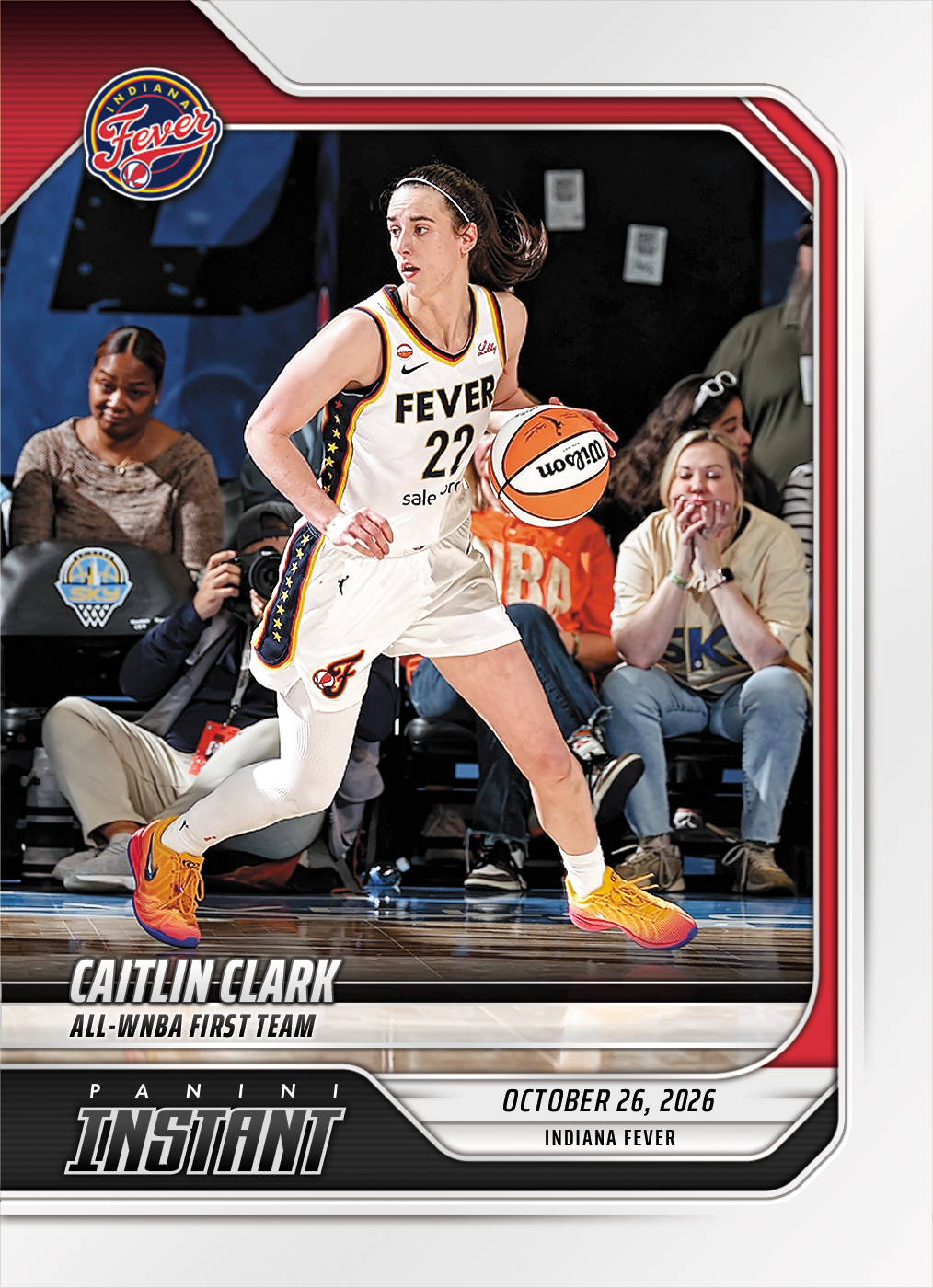Detailed Image of Caitlin Clark - 2026 Panini Instant WNBA #412 - Base Card 5-pack