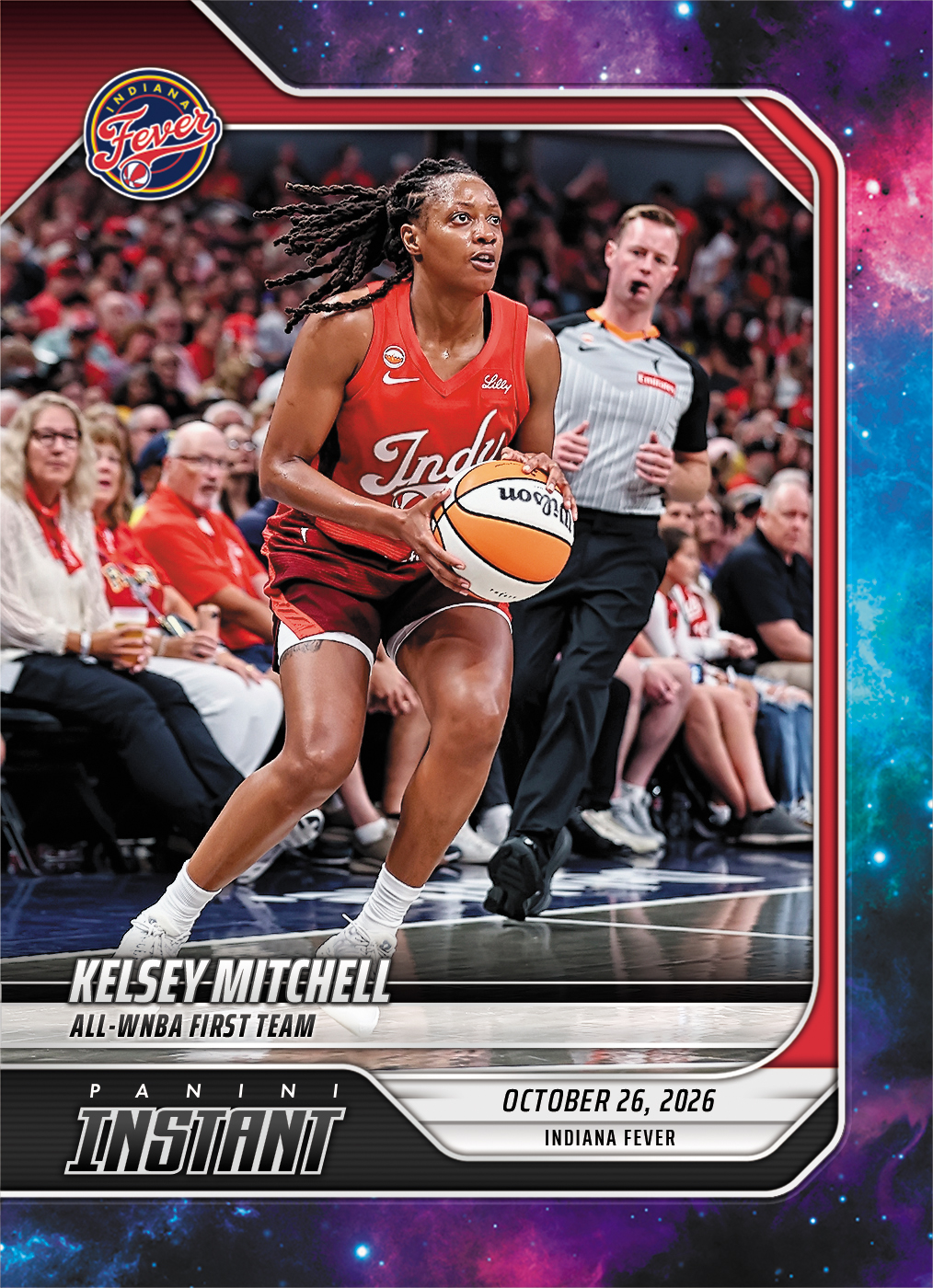 Detailed Image of Kelsey Mitchell - 2026 Panini Instant WNBA #414 - Galaxy 1/1
