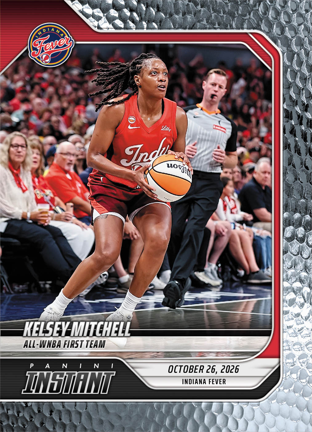 Detailed Image of Kelsey Mitchell - 2026 Panini Instant WNBA #414 - Metallic /5