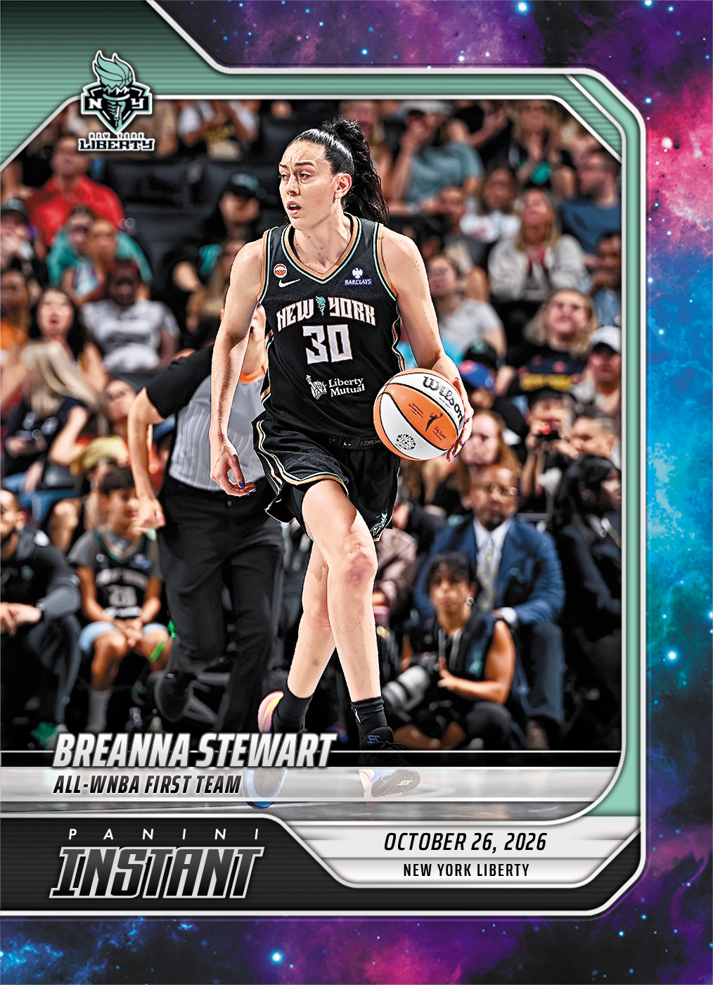 Detailed Image of Breanna Stewart - 2026 Panini Instant WNBA #415 - Galaxy 1/1