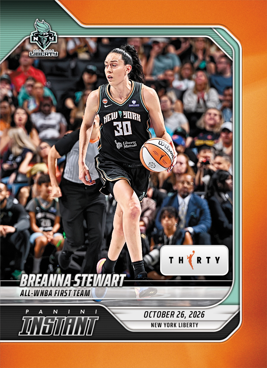 Detailed Image of Breanna Stewart - 2026 Panini Instant WNBA #415 - 30th Anniversary /30