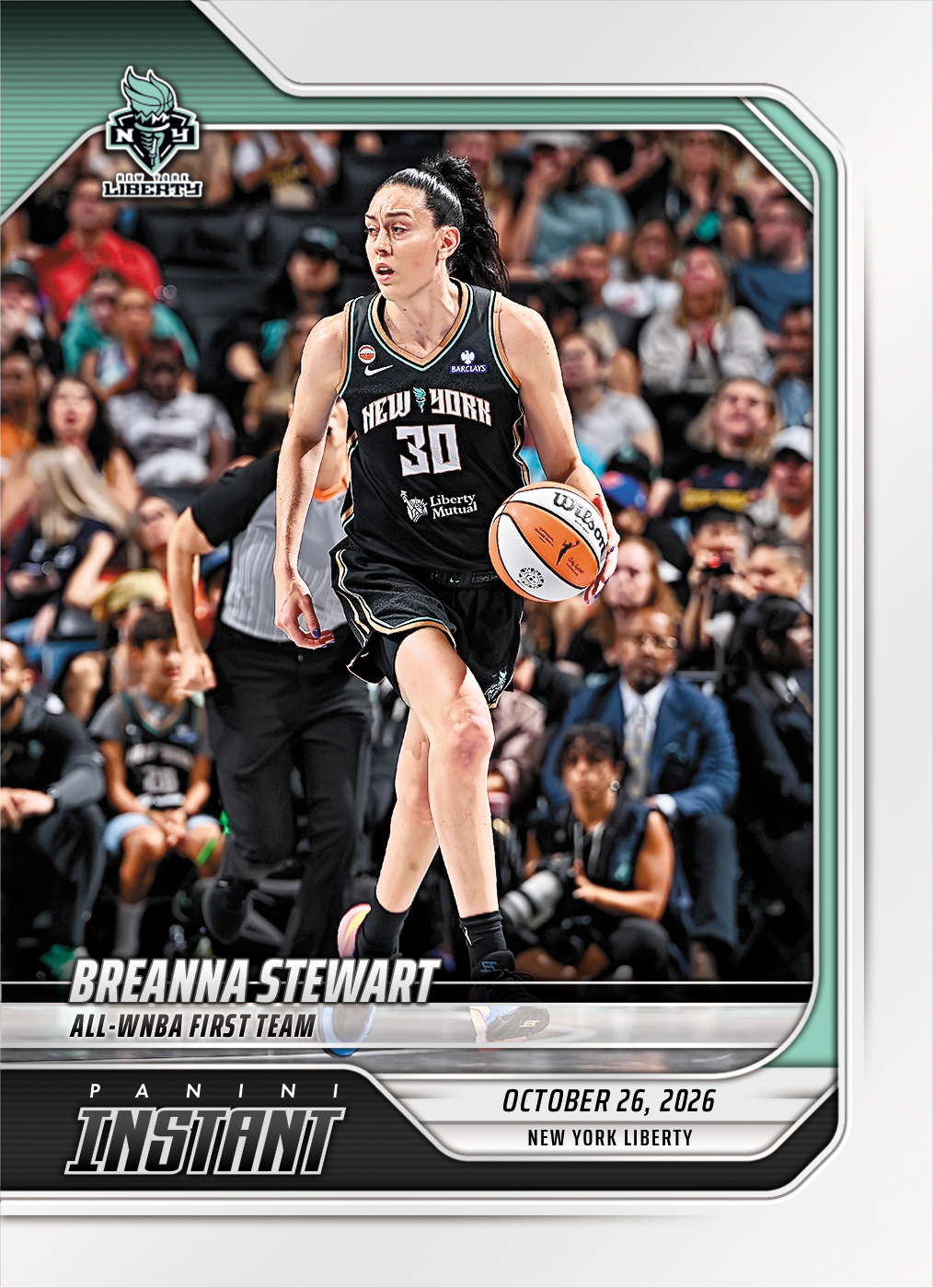 Detailed Image of Breanna Stewart - 2026 Panini Instant WNBA #415 - Base Card 25-pack
