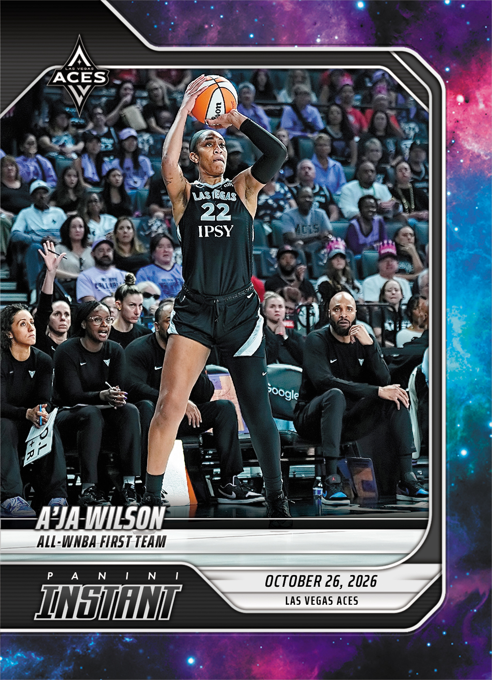 Detailed Image of A'ja Wilson - 2026 Panini Instant WNBA #416 - Galaxy 1/1