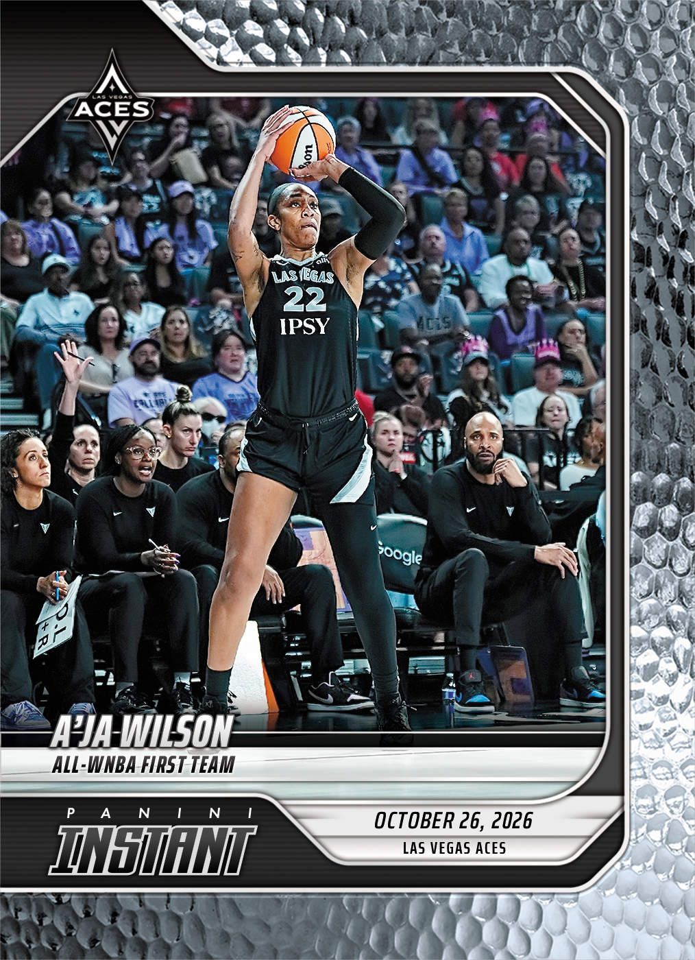 Detailed Image of A'ja Wilson - 2026 Panini Instant WNBA #416 - Metallic /5