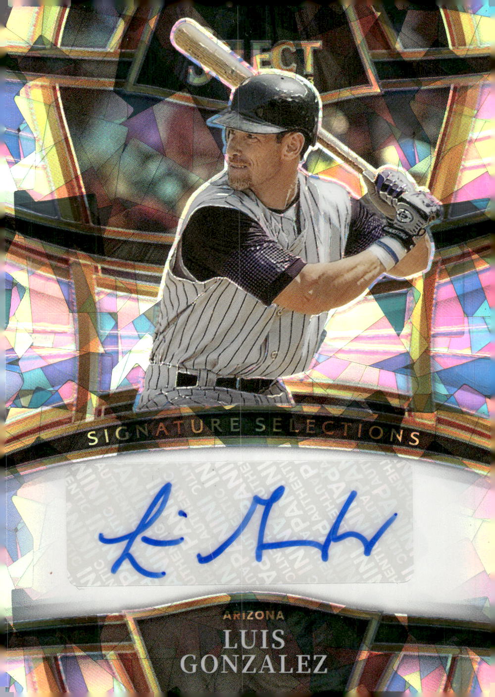 Detailed Image of Luis Gonzales - 2023 Select Signatures Selections Cracked Ice Prizms