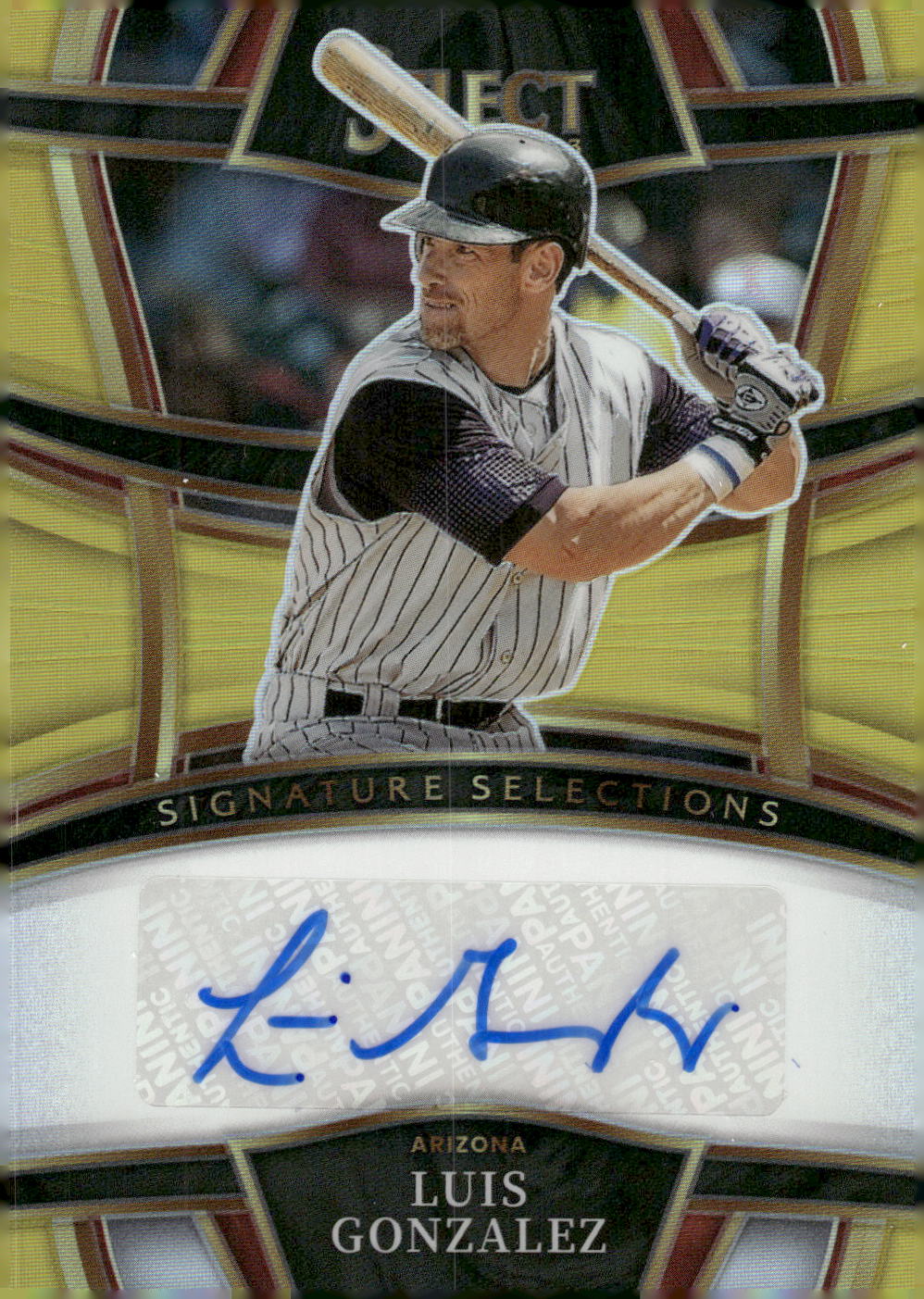 Detailed Image of Luis Gonzales - 2023 Select Signatures Selections Gold Prizms