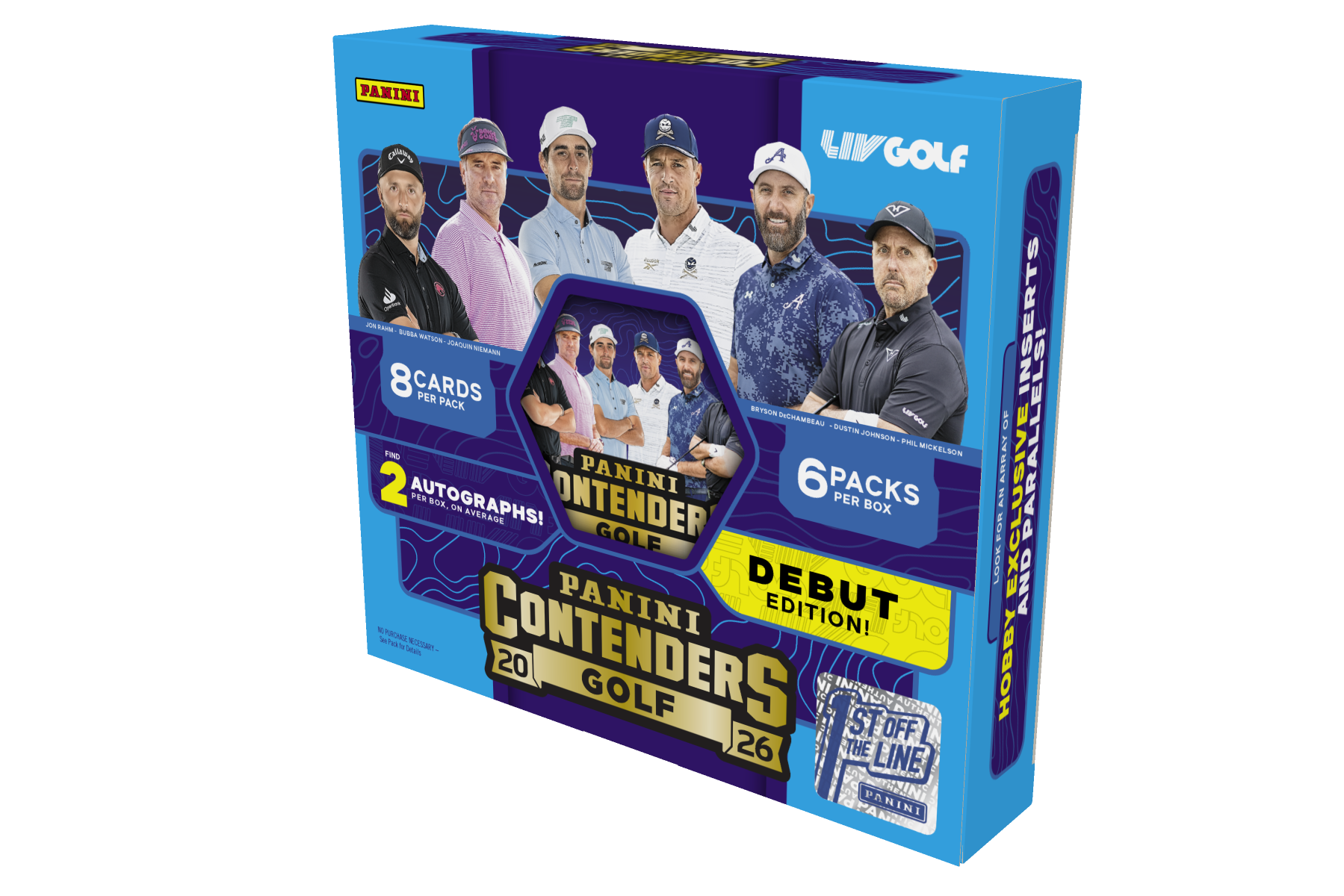 Detailed Image of 1st off the Line 2026 Panini Contenders LIV Golf Trading Card Box
