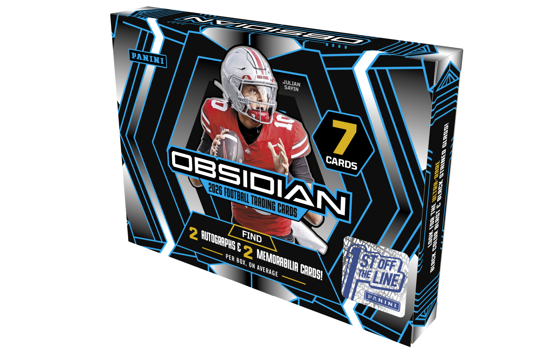 Detailed Image of 1st off the Line 2026 Panini Obsidian Football Trading Card Box