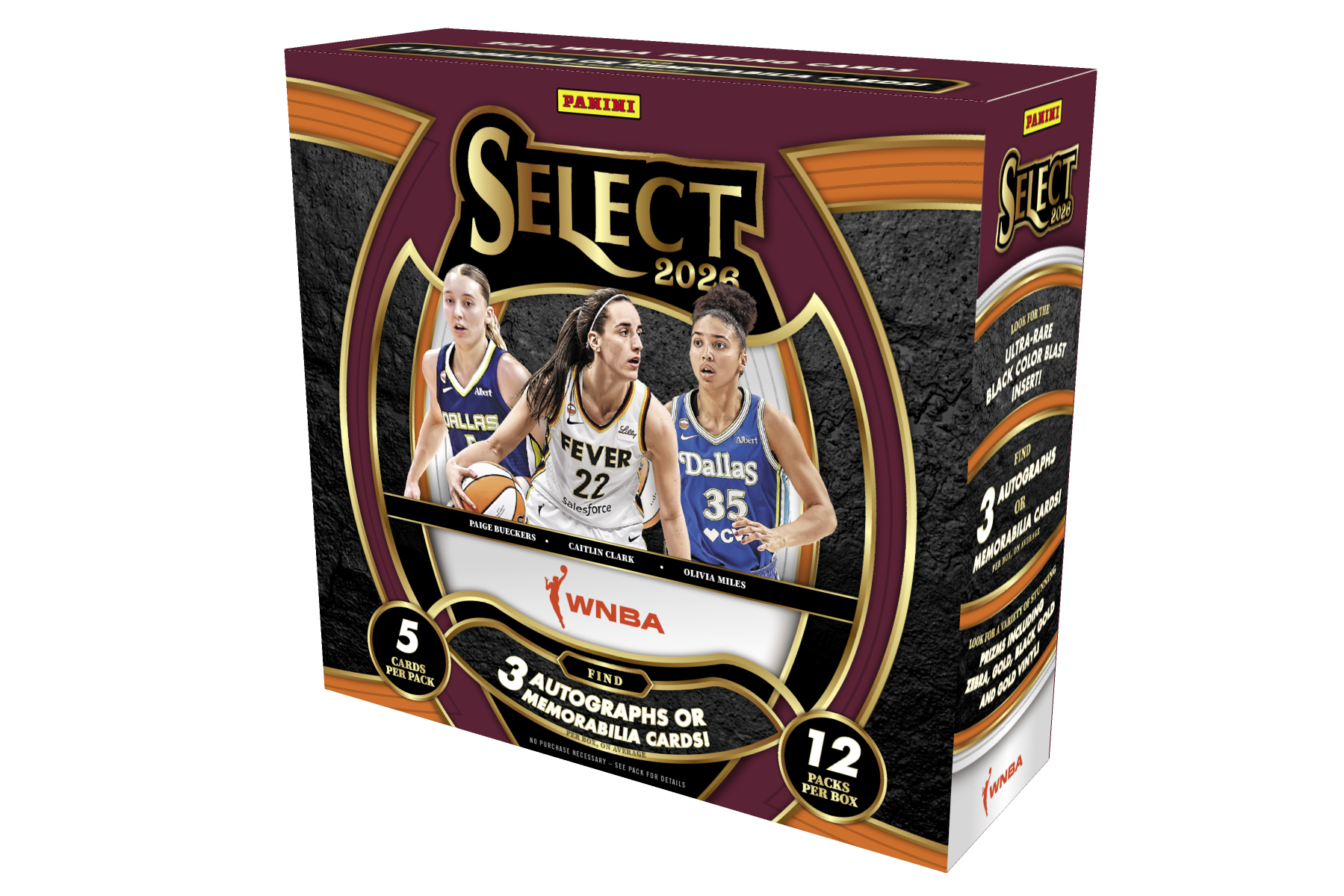 Detailed Image of 2026 Panini Select WNBA Trading Card Box (Hobby)