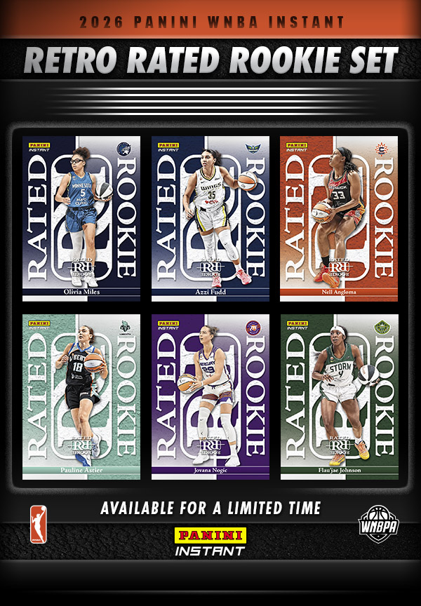 Detailed Image of 20-Card 2026 WNBA INSTANT RETRO RATED ROOKIE INSTANT SET - Base Set 10-pack