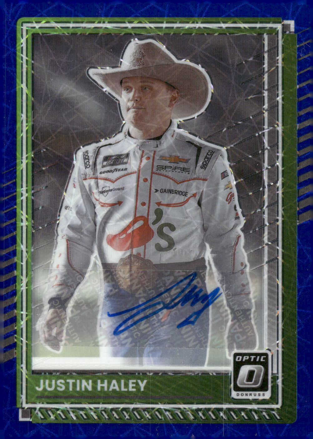 US盤BABYL サインカード付 メンバージャケット ver. Justin Haley - 2025 Donruss Base Optic Signatures Orange Velocity