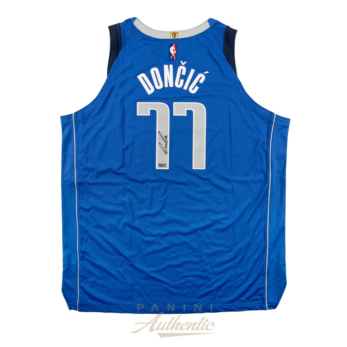 Luka Doncic Autographed NBA 75th Anniversary Dallas Mavericks Royal Blue  Nike Authentic Jersey ~Open Edition Item~