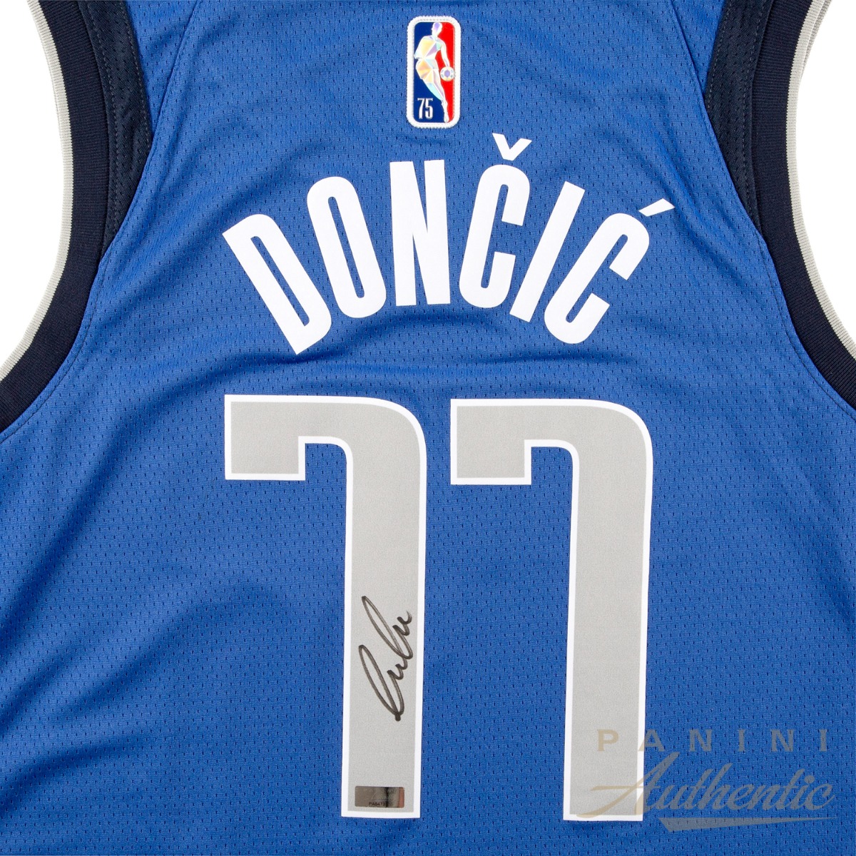 LUKA DONCIC Autographed NBA 75 Anniversary City Edition Authentic Jersey  PANINI