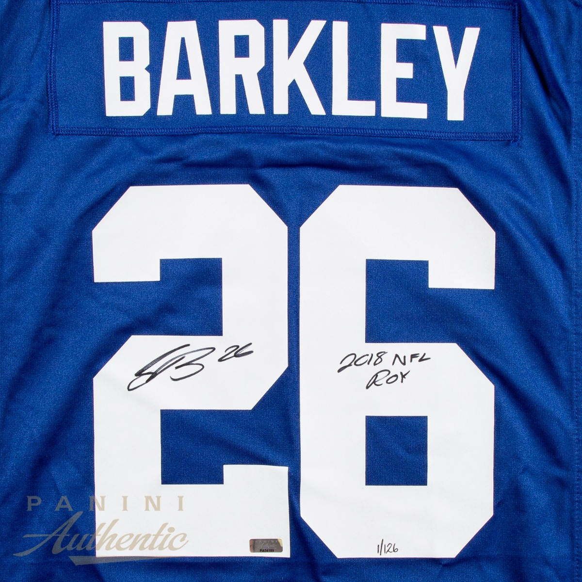 Saquon Barkley New York Giants Autographed Blue Nike Elite Jersey