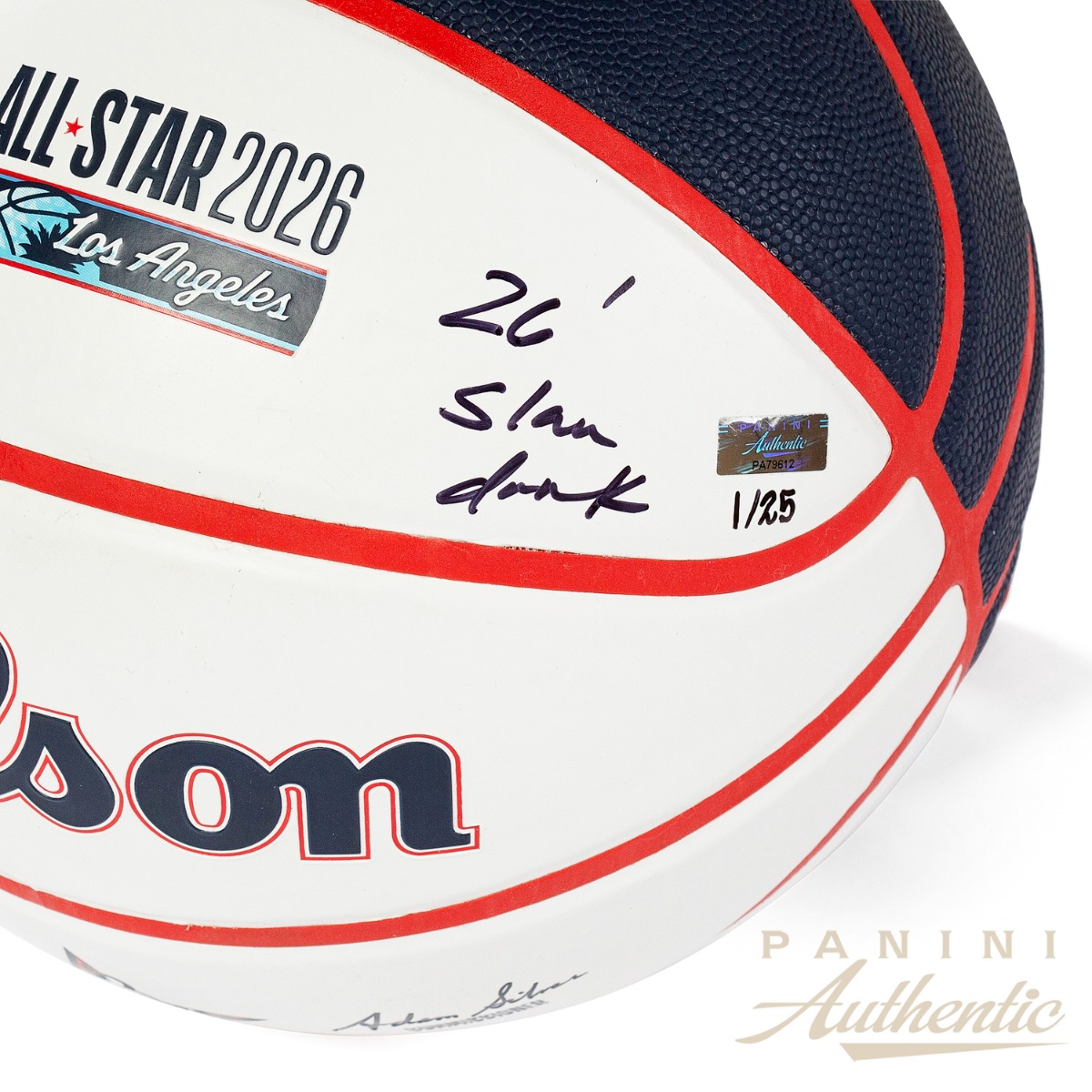 Product image 3 for - Carter Bryant Autographed Wilson All Star 2026 Replica White Panel Basketball with "26' Sl