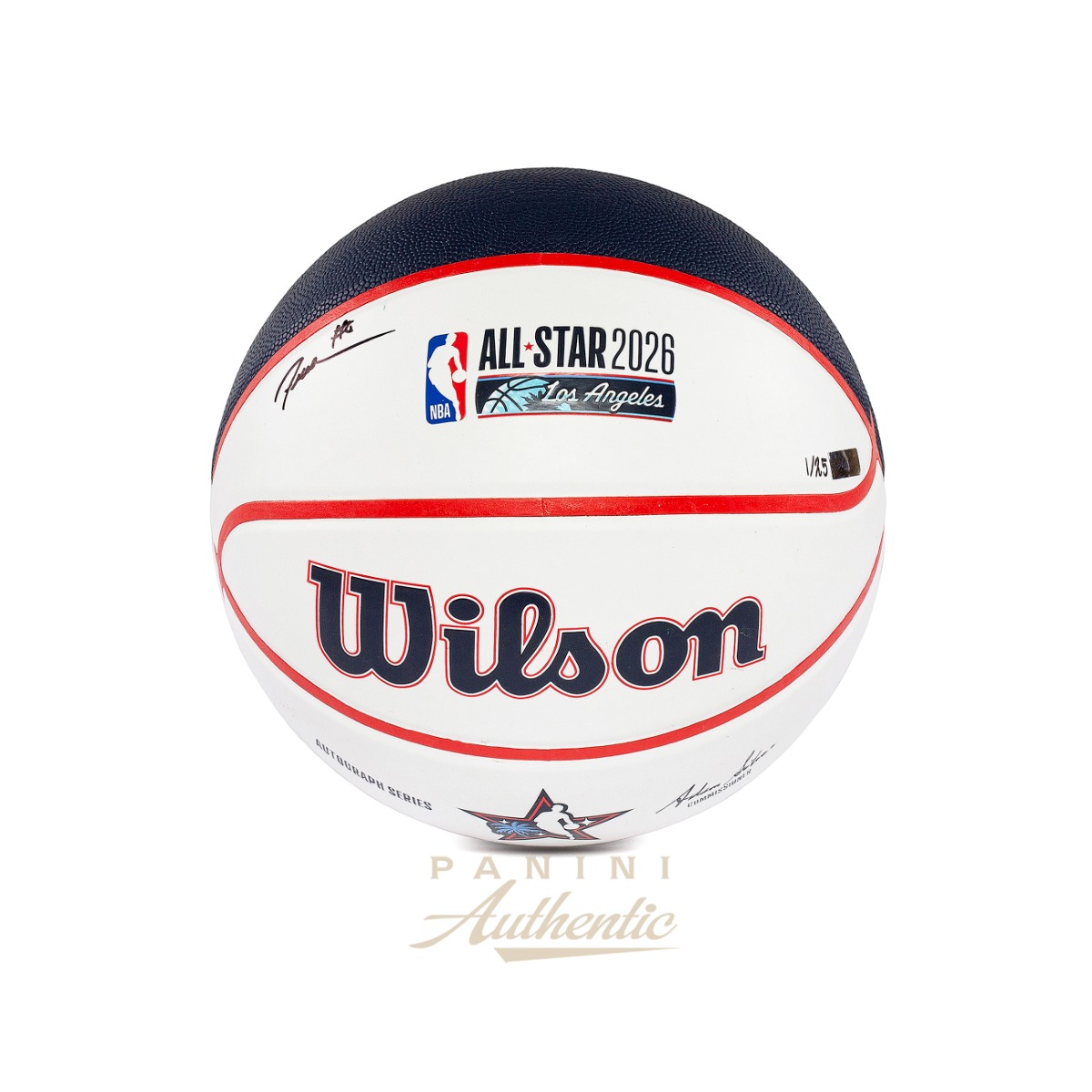 Product image for - Jeremiah Fears Autographed Wilson All Star 2026 Replica White Panel Basketball ~