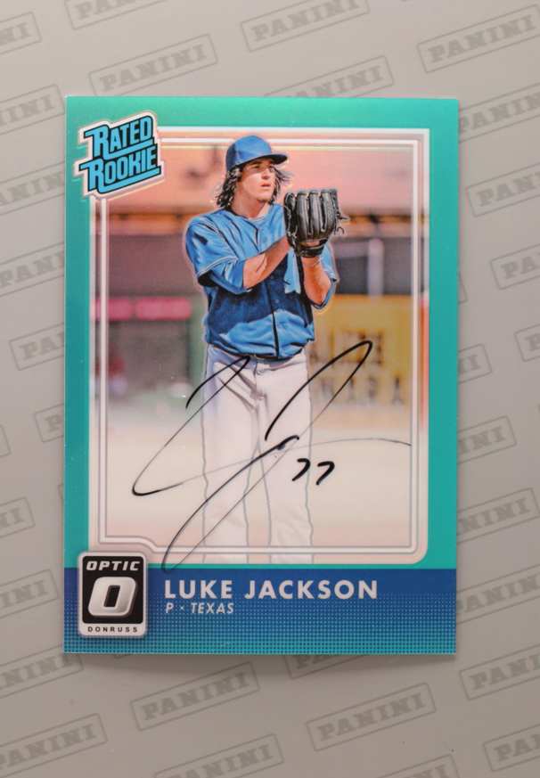 LUKE JACKSON TEXAS RANGERS SIGNED BOWMAN PROSPECT BASEBALL CARD