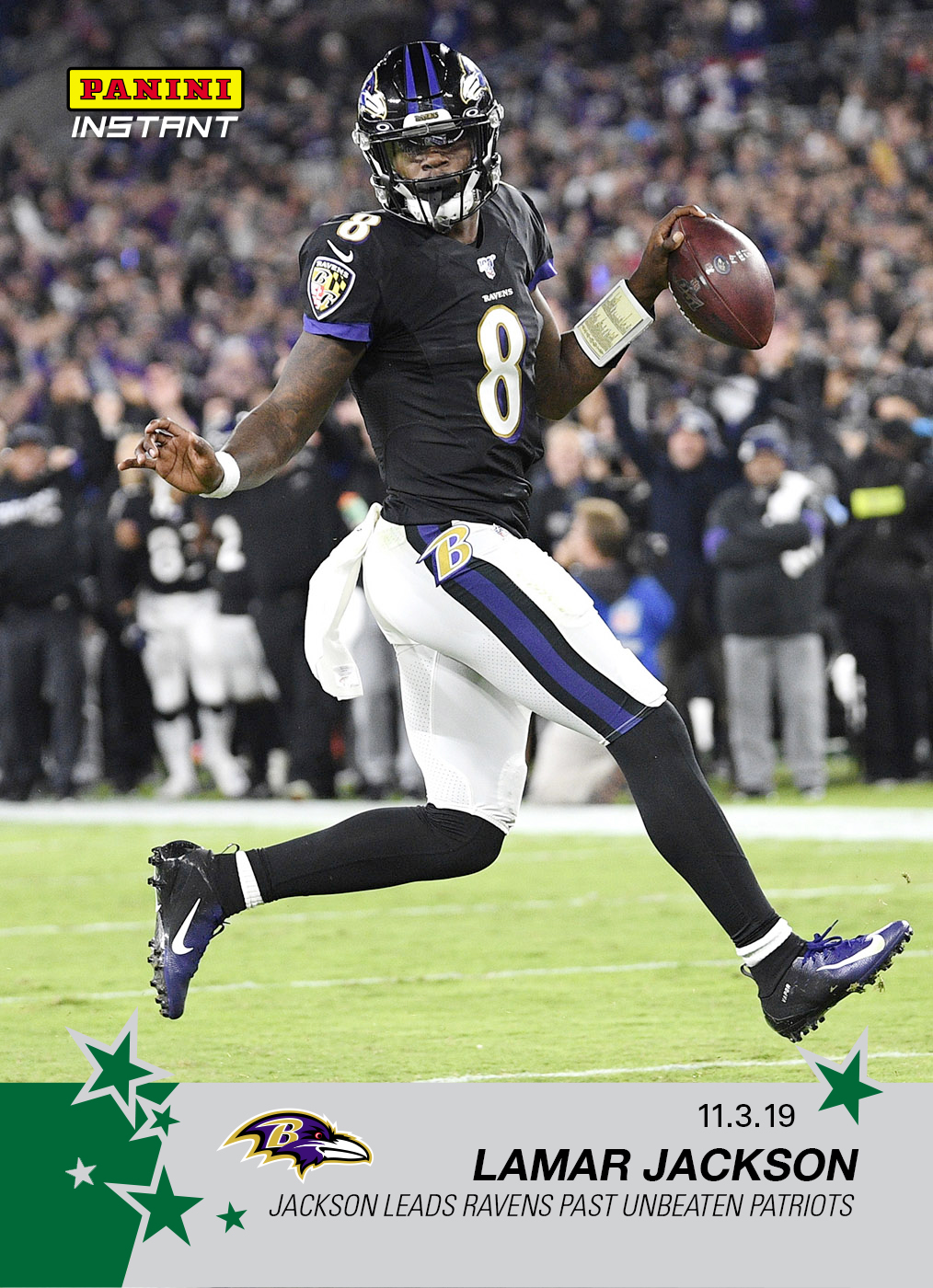 Lamar Jackson – 2019 NFL Instant #104 – Green 1/10