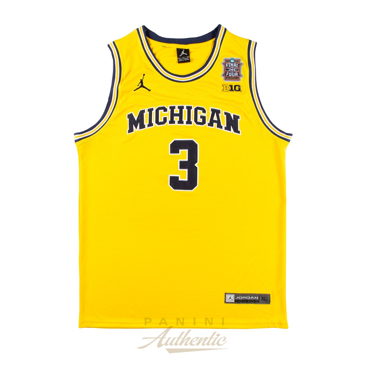 Product image 3 for - Elliot Cadeau Autographed Michigan Wolverines Yellow 2026 Final Four Replica Jersey with "