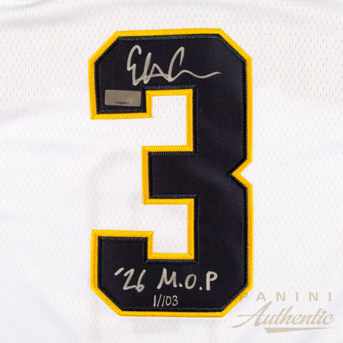 Product image 4 for - Elliot Cadeau Autographed Michigan Wolverines White 2026 Final Four Replica Jersey with "'