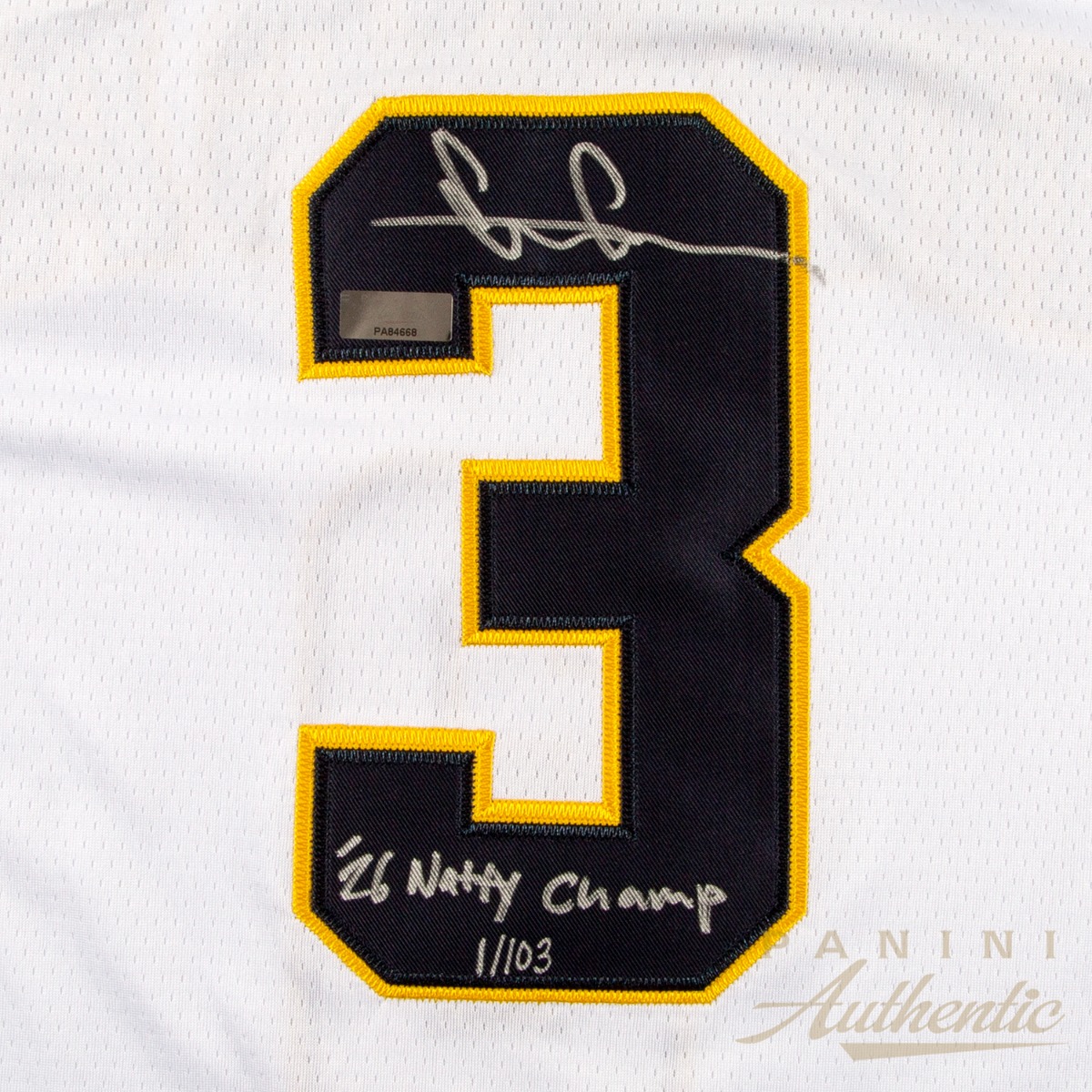 Product image 4 for - Elliot Cadeau Autographed Michigan Wolverines White 2026 Final Four Replica Jersey with "'