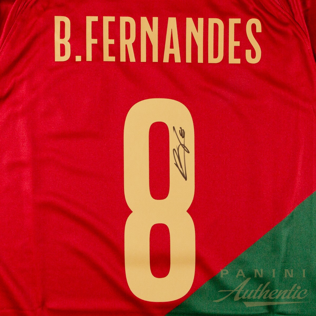 Product image 2 for - Bruno Fernandes Autographed 2022-23 Portugal National Team Red Home Replica Jersey ~Open E