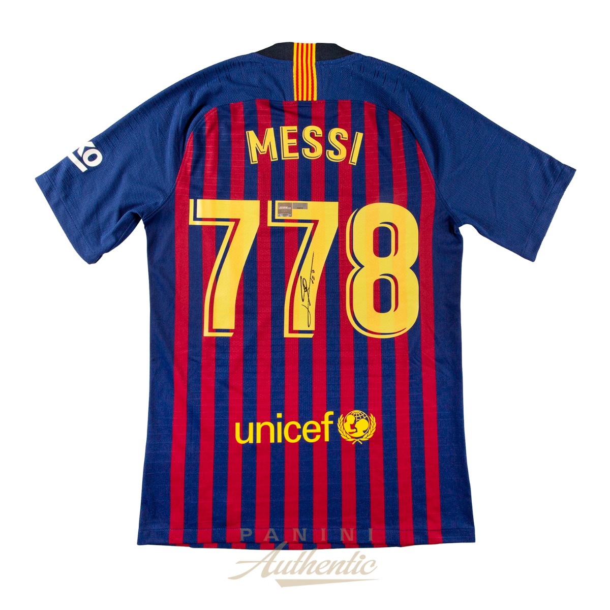 Product image 1 for - Lionel Messi Autographed 2018-19 FC Barcelona Home Authentic Jersey: 778 Appearances Editi