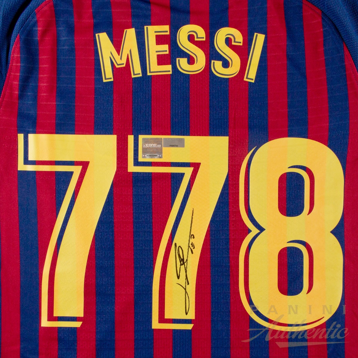 Product image 3 for - Lionel Messi Autographed 2018-19 FC Barcelona Home Authentic Jersey: 778 Appearances Editi