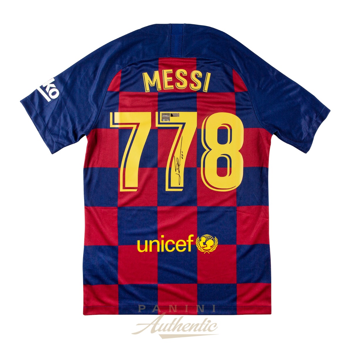 Product image 1 for - Lionel Messi Autographed 2019-20 FC Barcelona Home Replica Jersey: 778 Appearances Edition