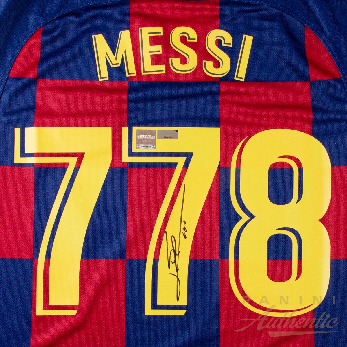 Product image 2 for - Lionel Messi Autographed 2019-20 FC Barcelona Home Replica Jersey: 778 Appearances Edition