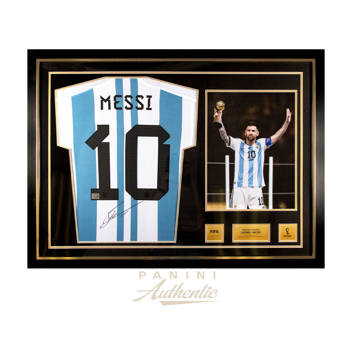 Product image 1 for - Lionel Messi Official 2022 FIFA World Cup™ Autographed and Framed Argentina 2022 Home Jers