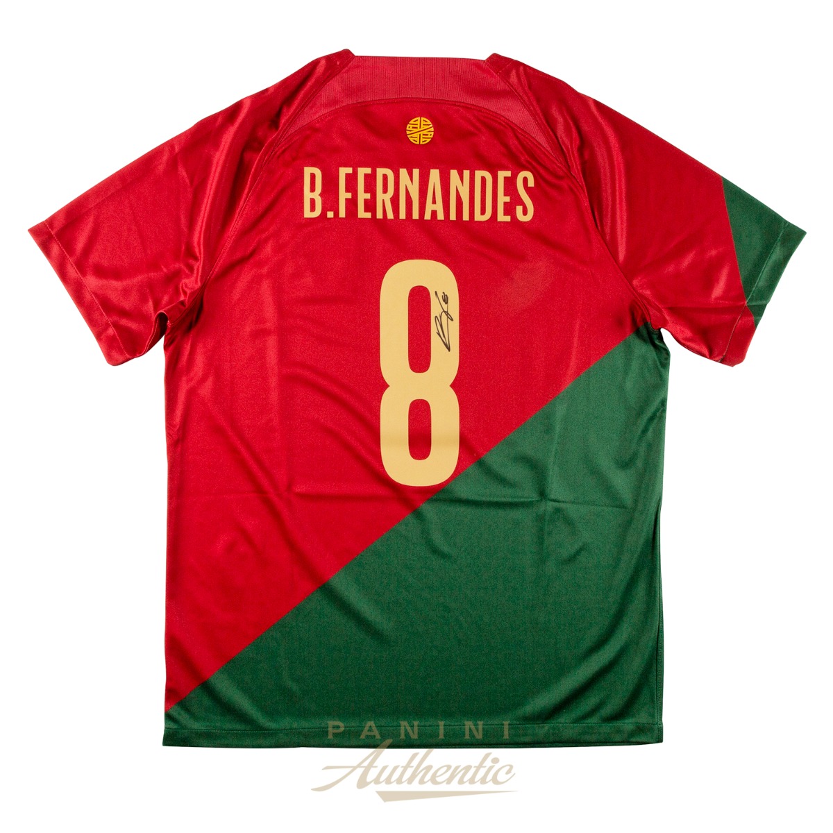 Product image 1 for - Bruno Fernandes Autographed 2022-23 Portugal National Team Red Home Replica Jersey ~Open E